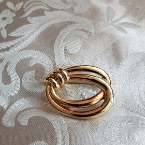 Vintage NYJ Brooch Gold Tone Knot JONES NEW YORK